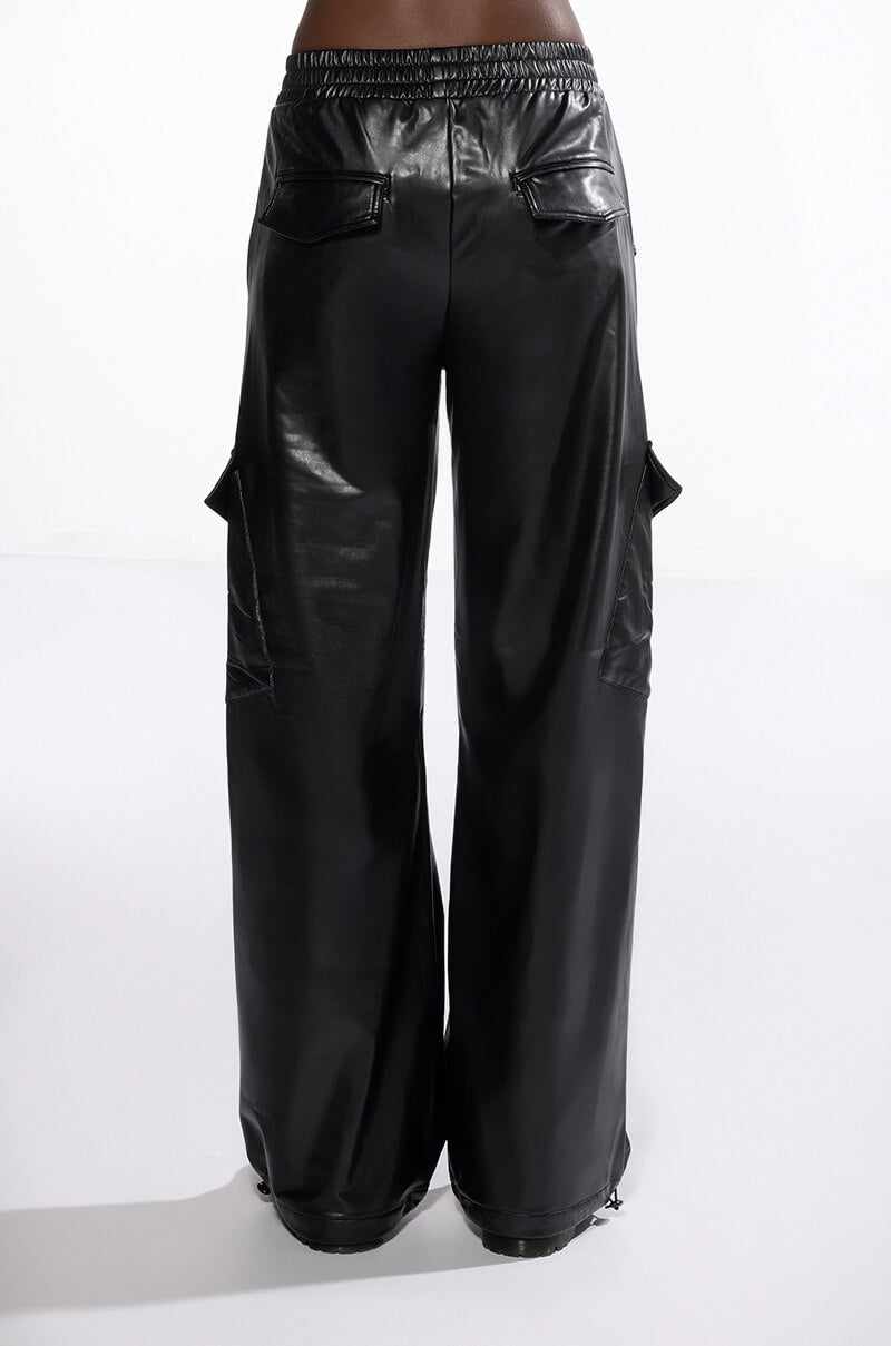 Extra View Always Winning Faux Leather Cargo Pants