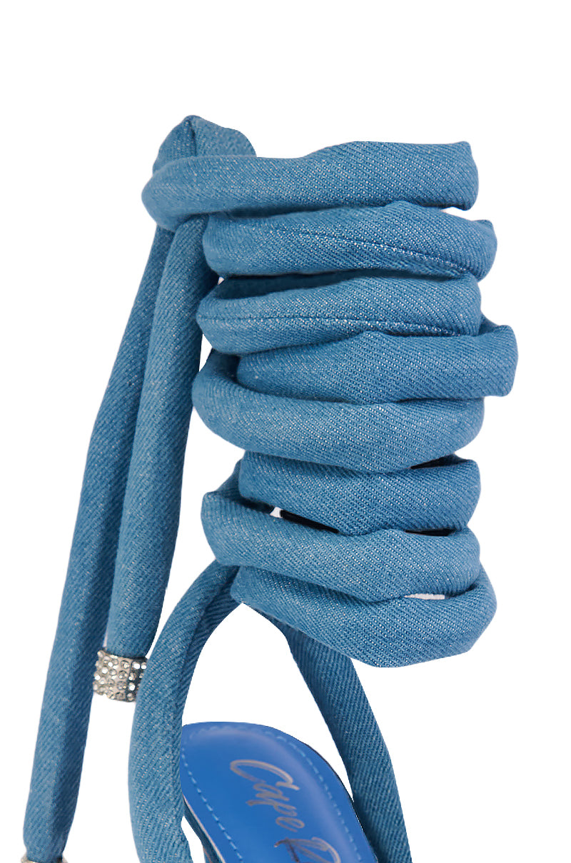 Full View Astrid Denim Lace Up Sandal