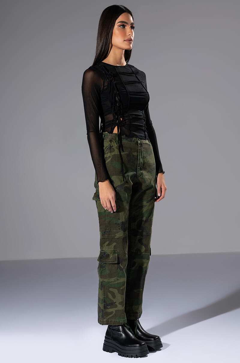 Detail View Attention Long Sleeve Mesh Top