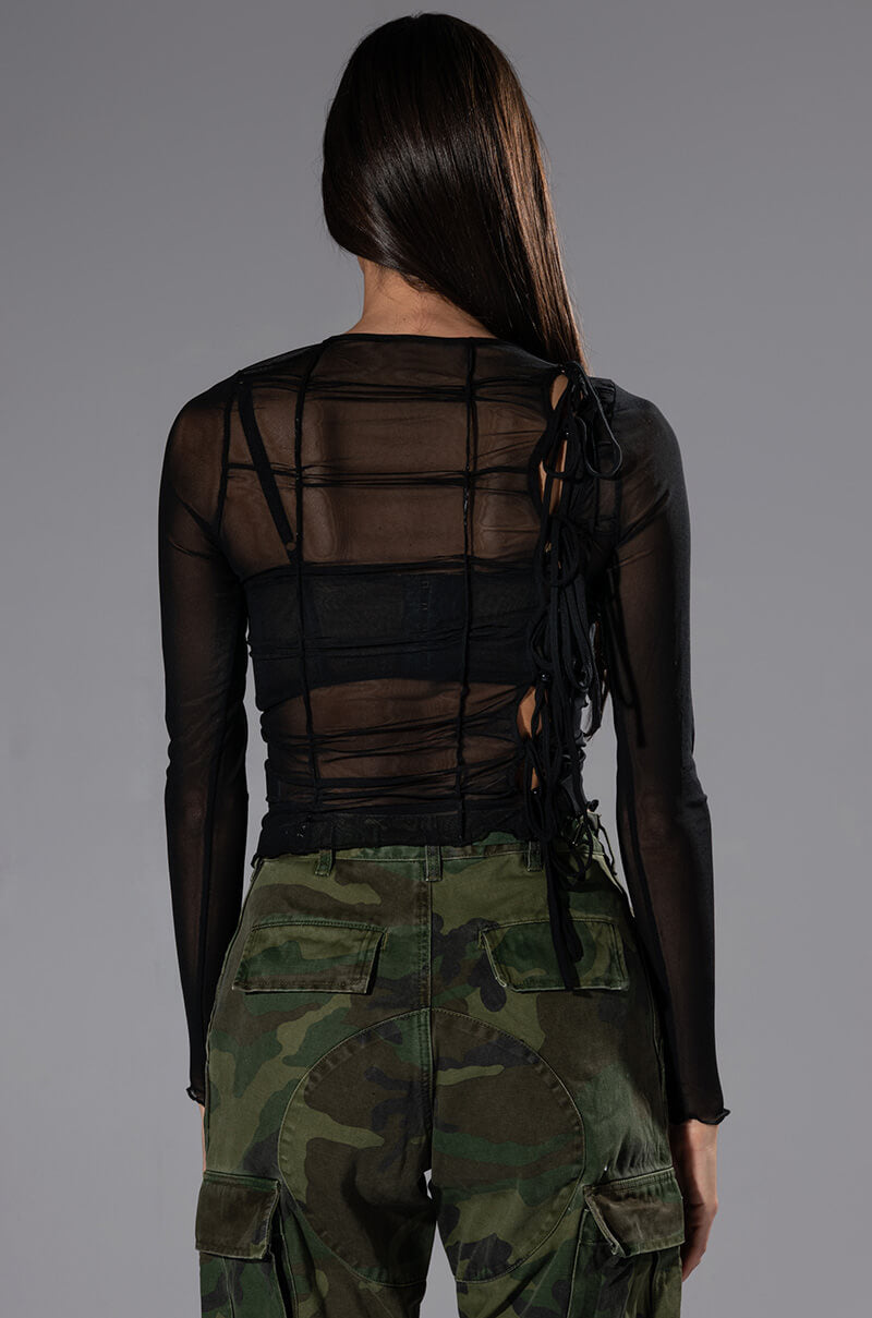 Extra View Attention Long Sleeve Mesh Top