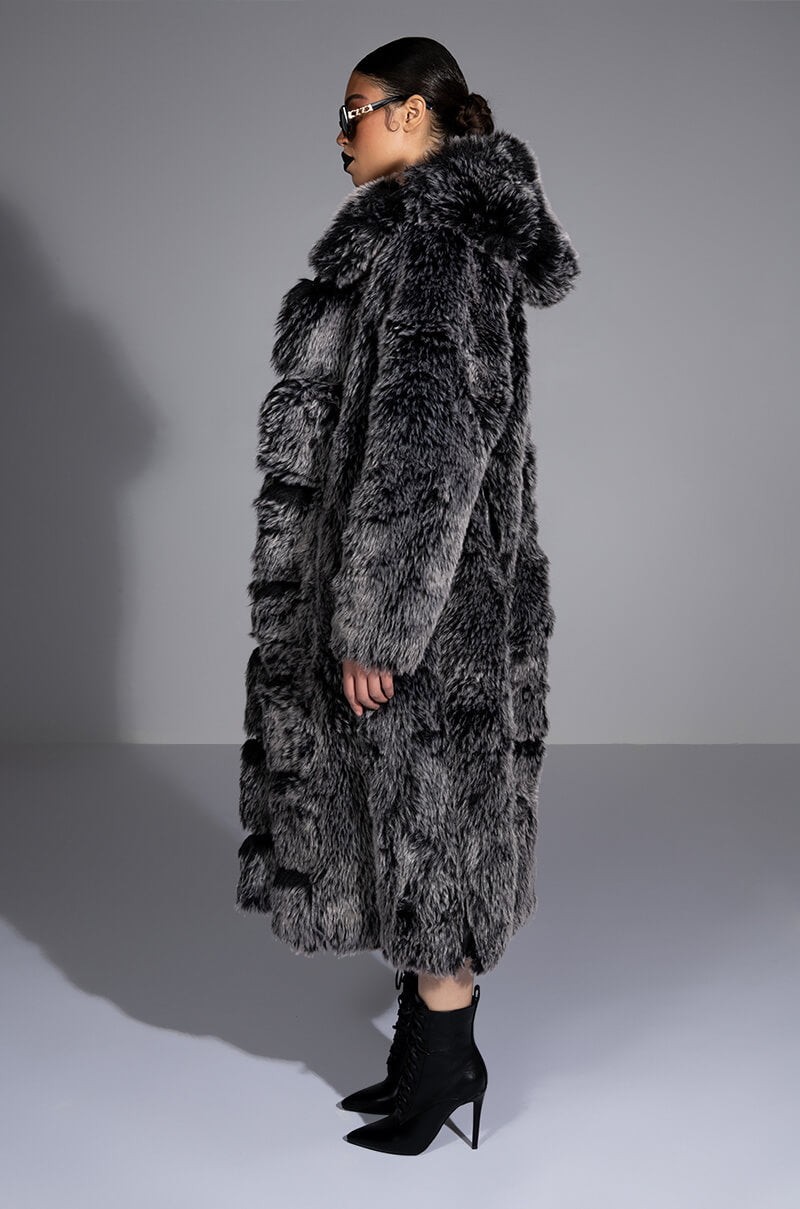Detail View Azalea Wang All That Faux Fur Long Coat
