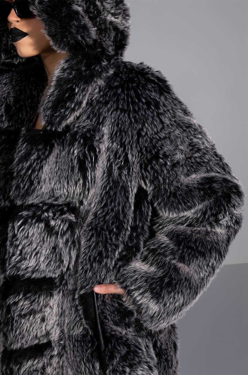 Extra View Azalea Wang All That Faux Fur Long Coat