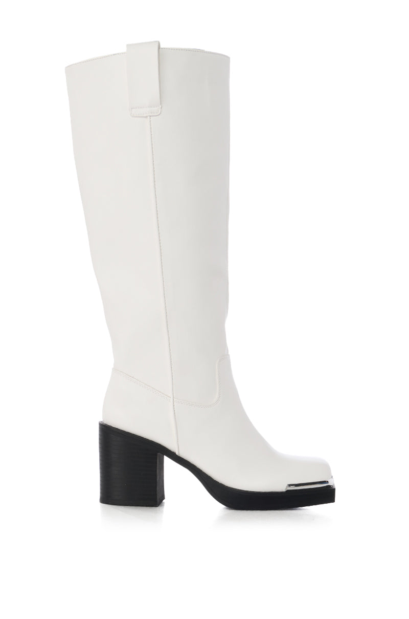 Side View Azalea Wang Baklava White Boot