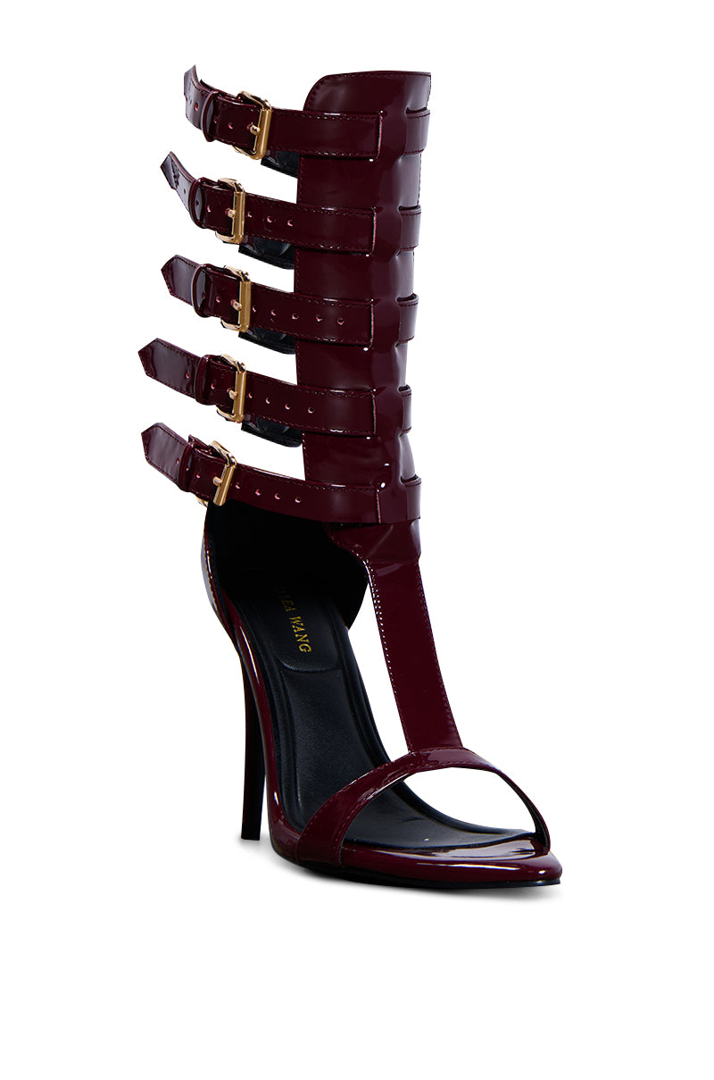 Detail View Azalea Wang Cherell Burgundy Sandal