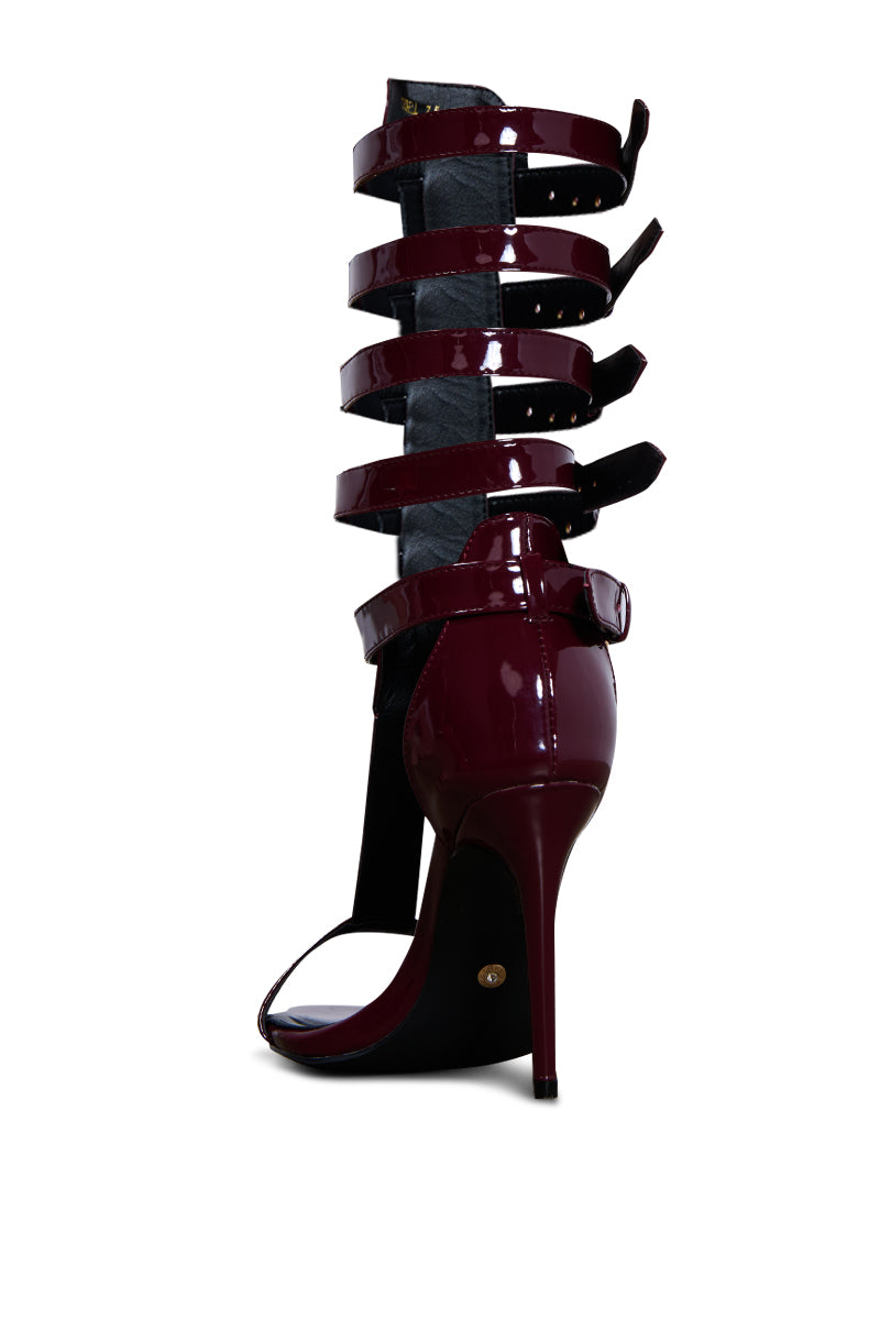 Full View Azalea Wang Cherell Burgundy Sandal