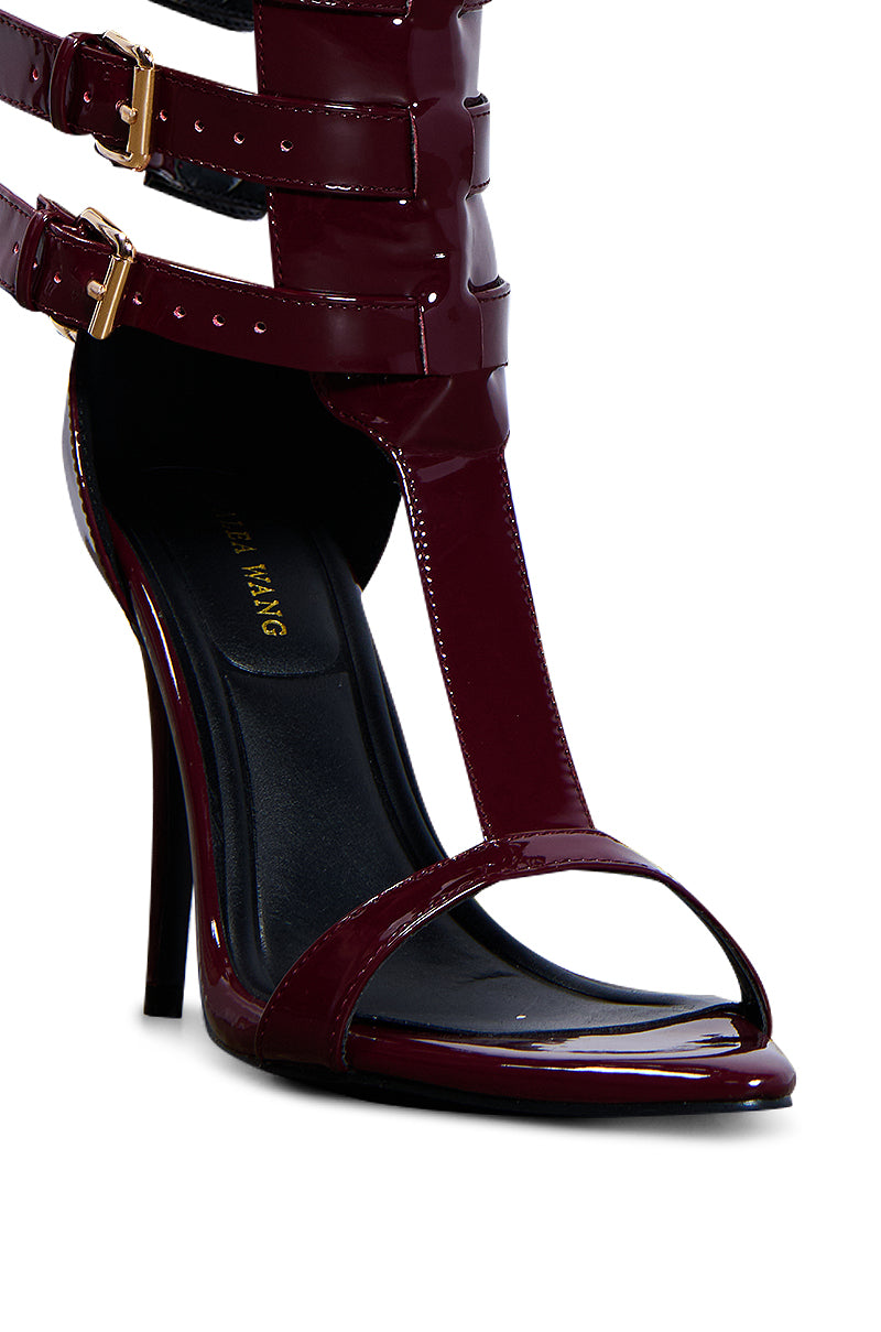 Extra View Azalea Wang Cherell Burgundy Sandal