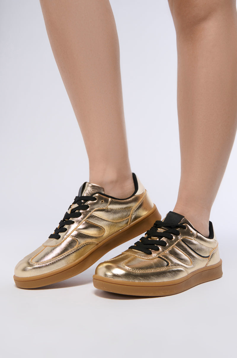 AZALEA WANG FULL MOON GOLD METALLIC SNEAKER view 0
