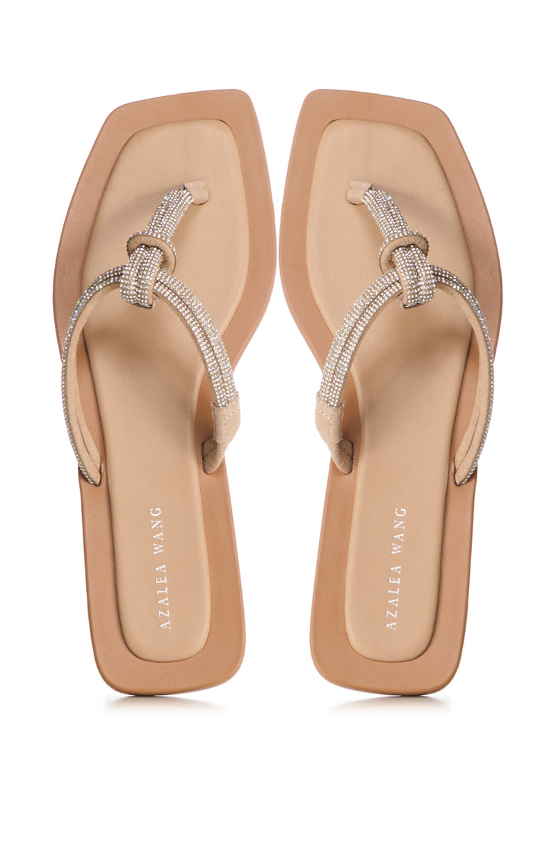 Side View Azalea Wang Ivella Silver Rope Sandal