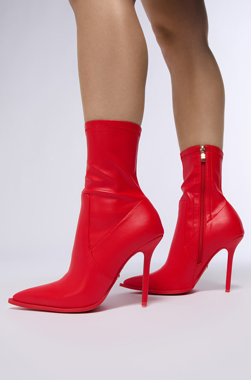 AZALEA WANG KATHERINE RED PU BOOTIE view 0