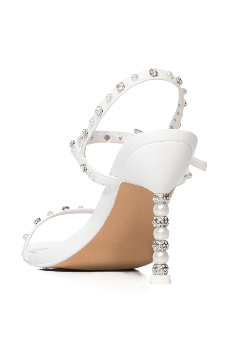 Detail View Azalea Wang Klava Embellished Stiletto Sandal In White