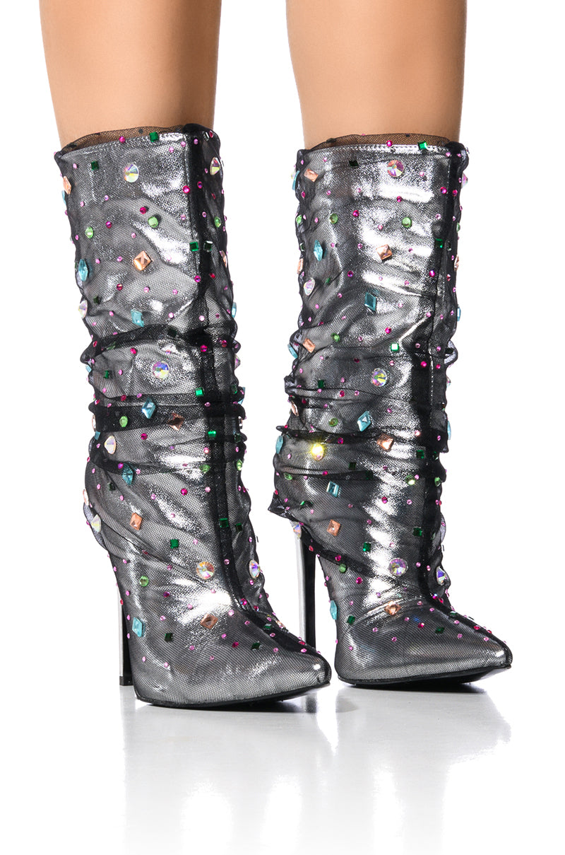 AZALEA WANG LIORA BLACK GEM BOOTIE view 0