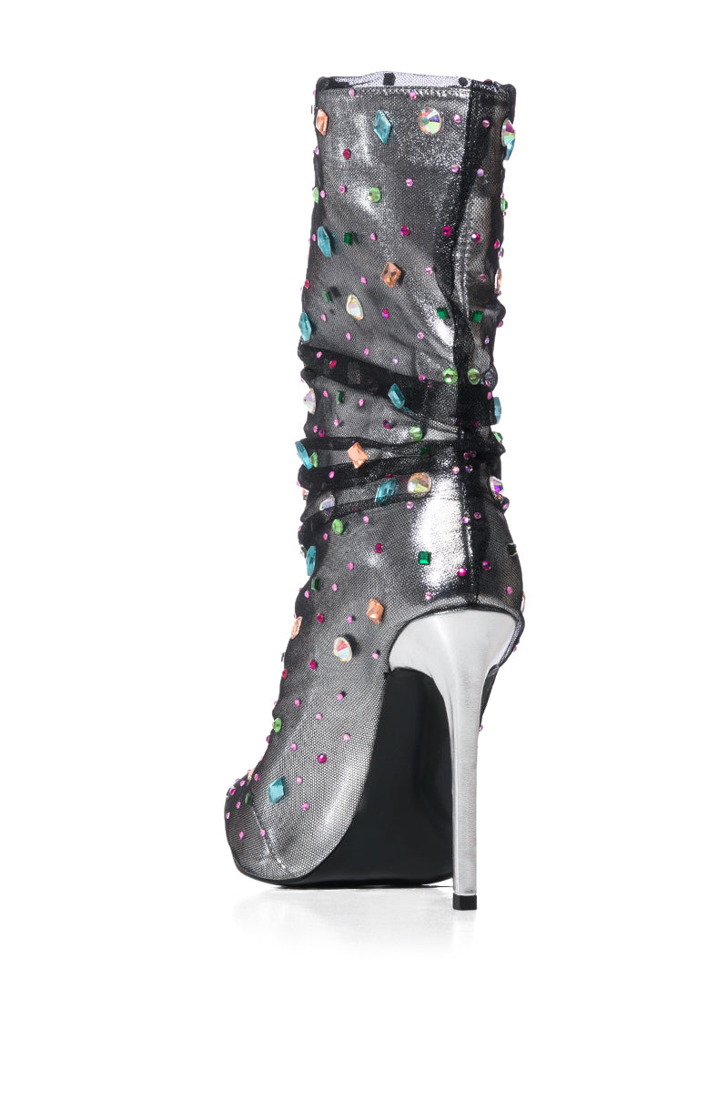 Detail View Azalea Wang Liora Black Gem Bootie