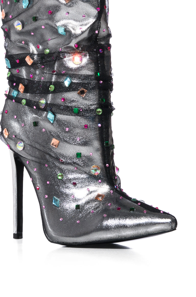 Full View Azalea Wang Liora Black Gem Bootie