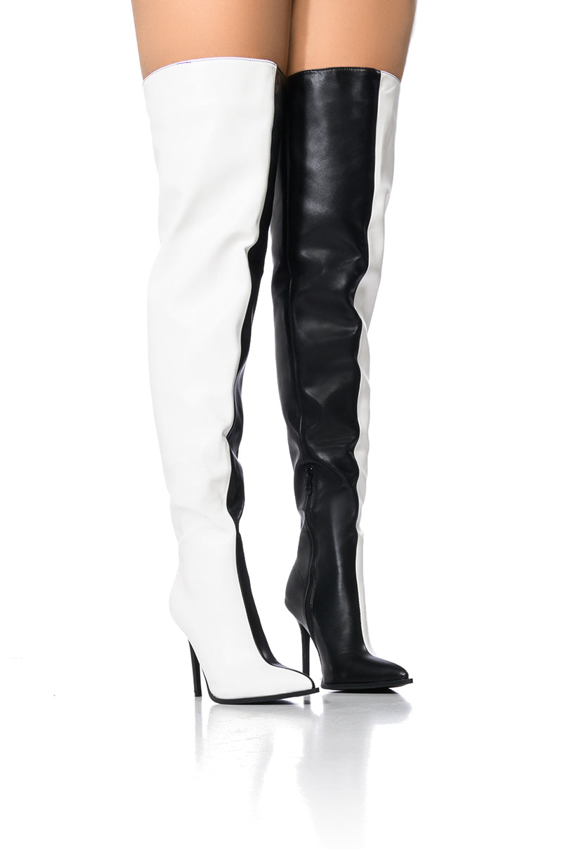 AZALEA WANG NEAPOLITAN BLACK AND WHITE TWO TONED BOOT view 0