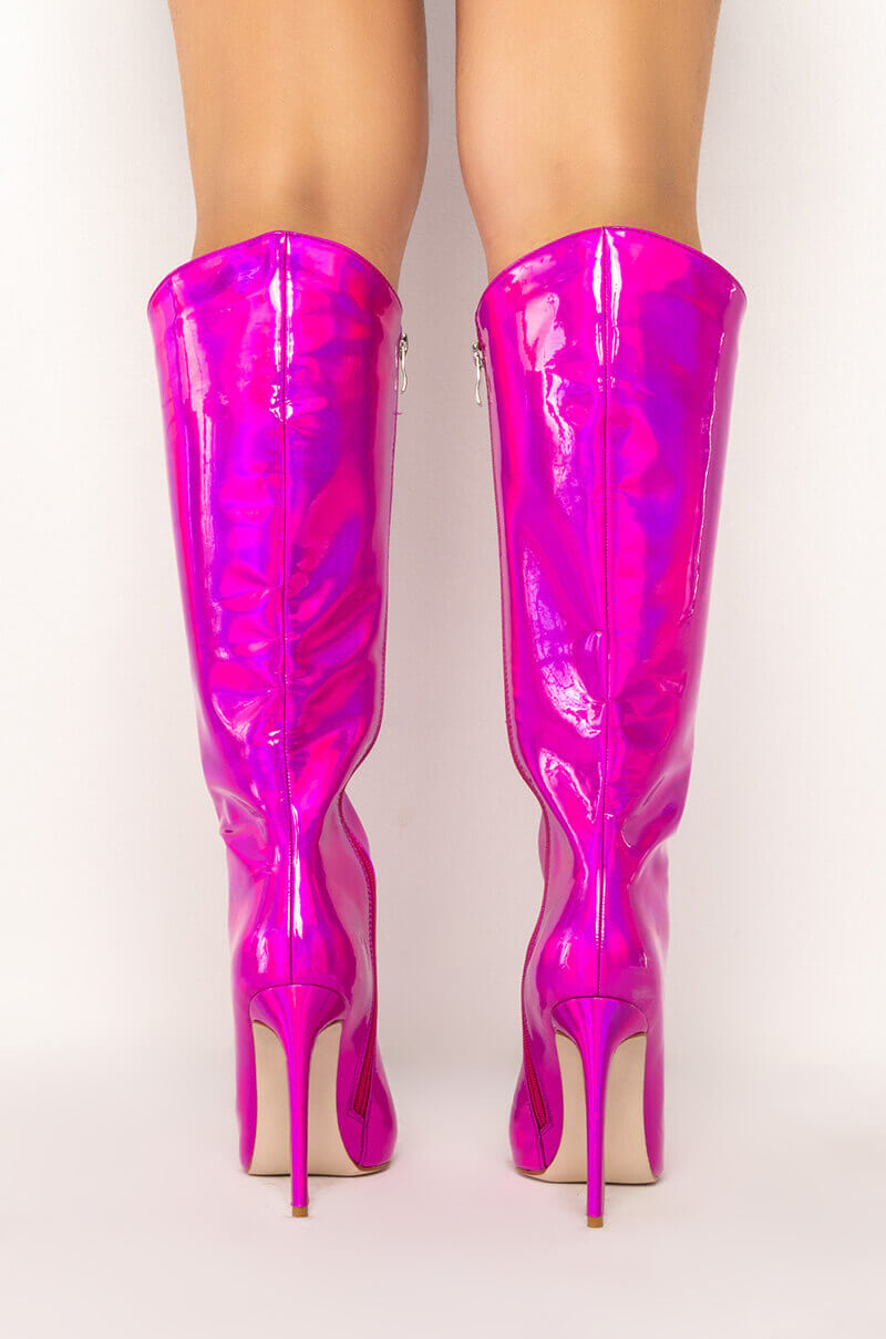 Extra View Azalea Wang Nova Sexy Stiletto Boot In Pink