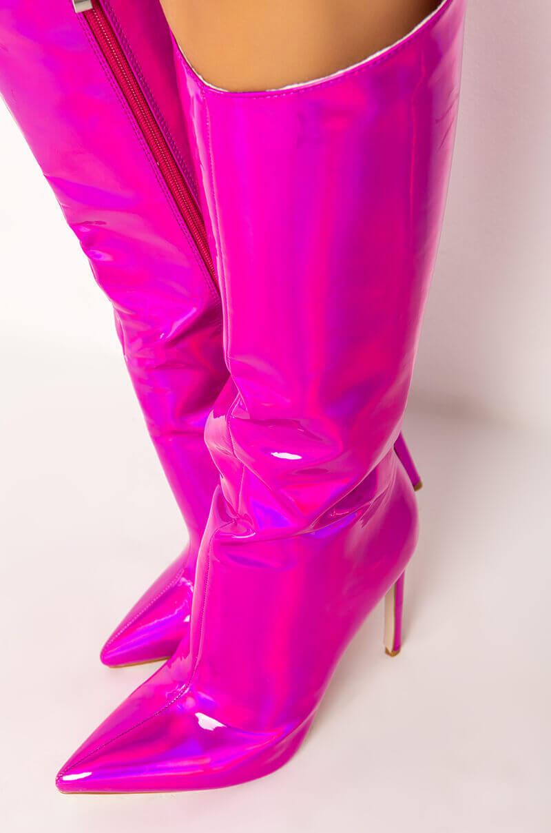 Extra View Azalea Wang Nova Sexy Stiletto Boot In Pink