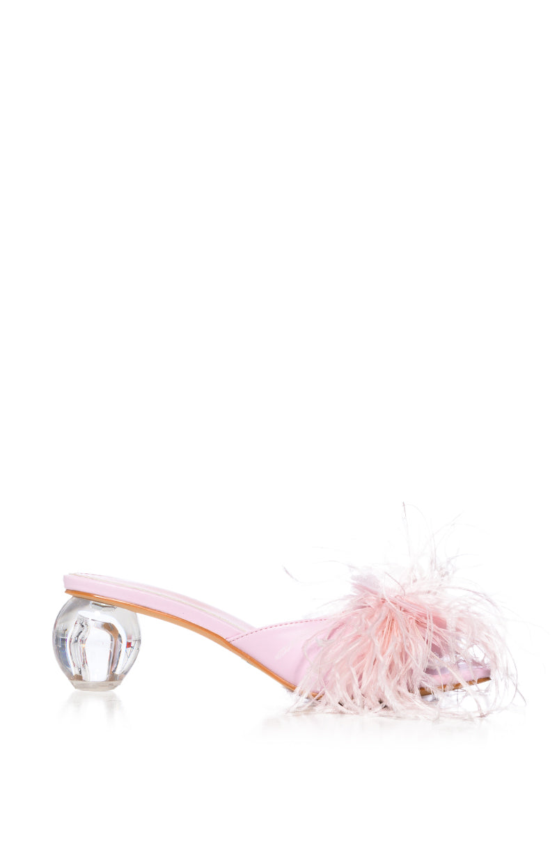 Side View Azalea Wang Of A Feather Bubble Heel Sandal In Pink