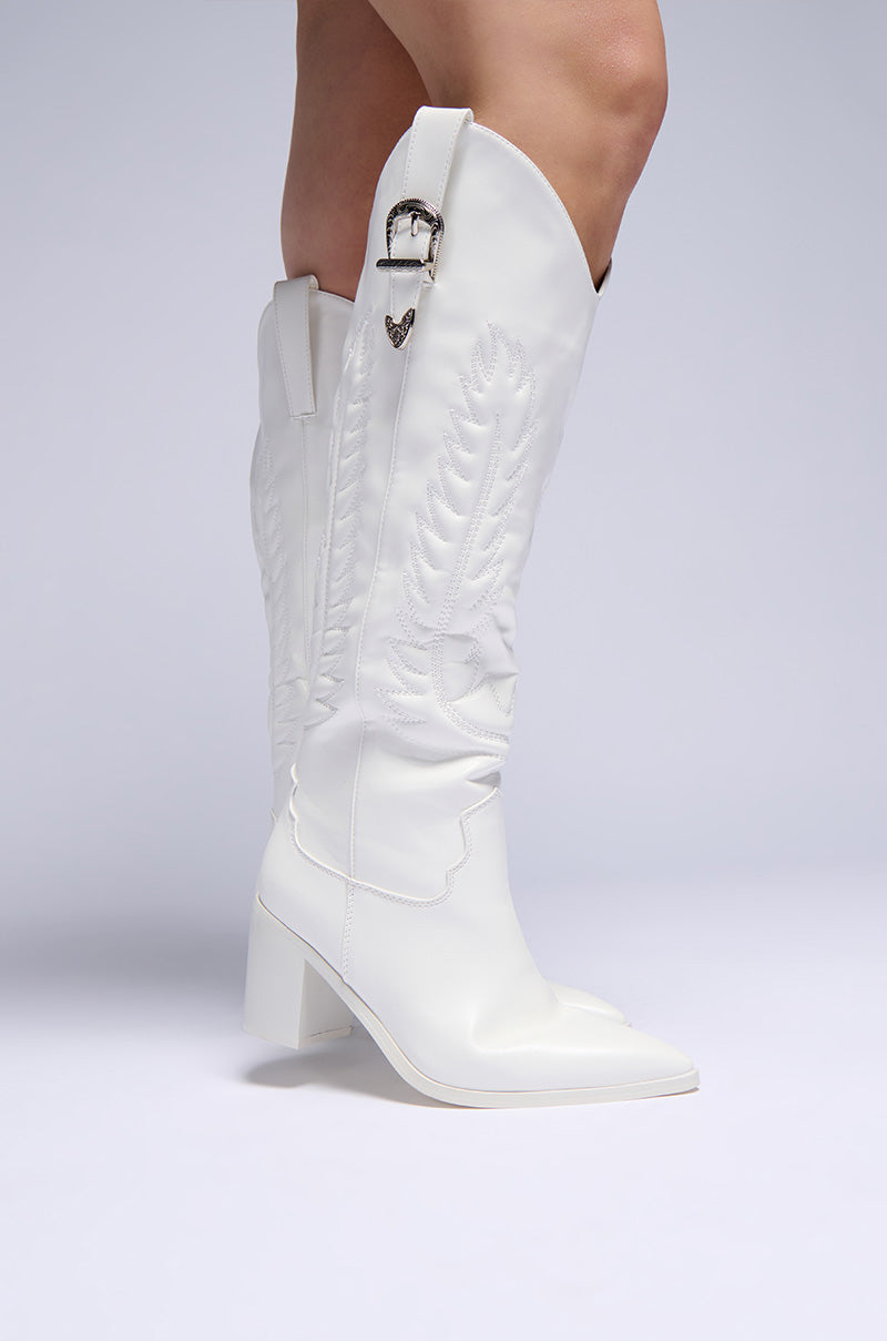 AZALEA WANG PAMELA WHITE WESTERN BOOT view 0