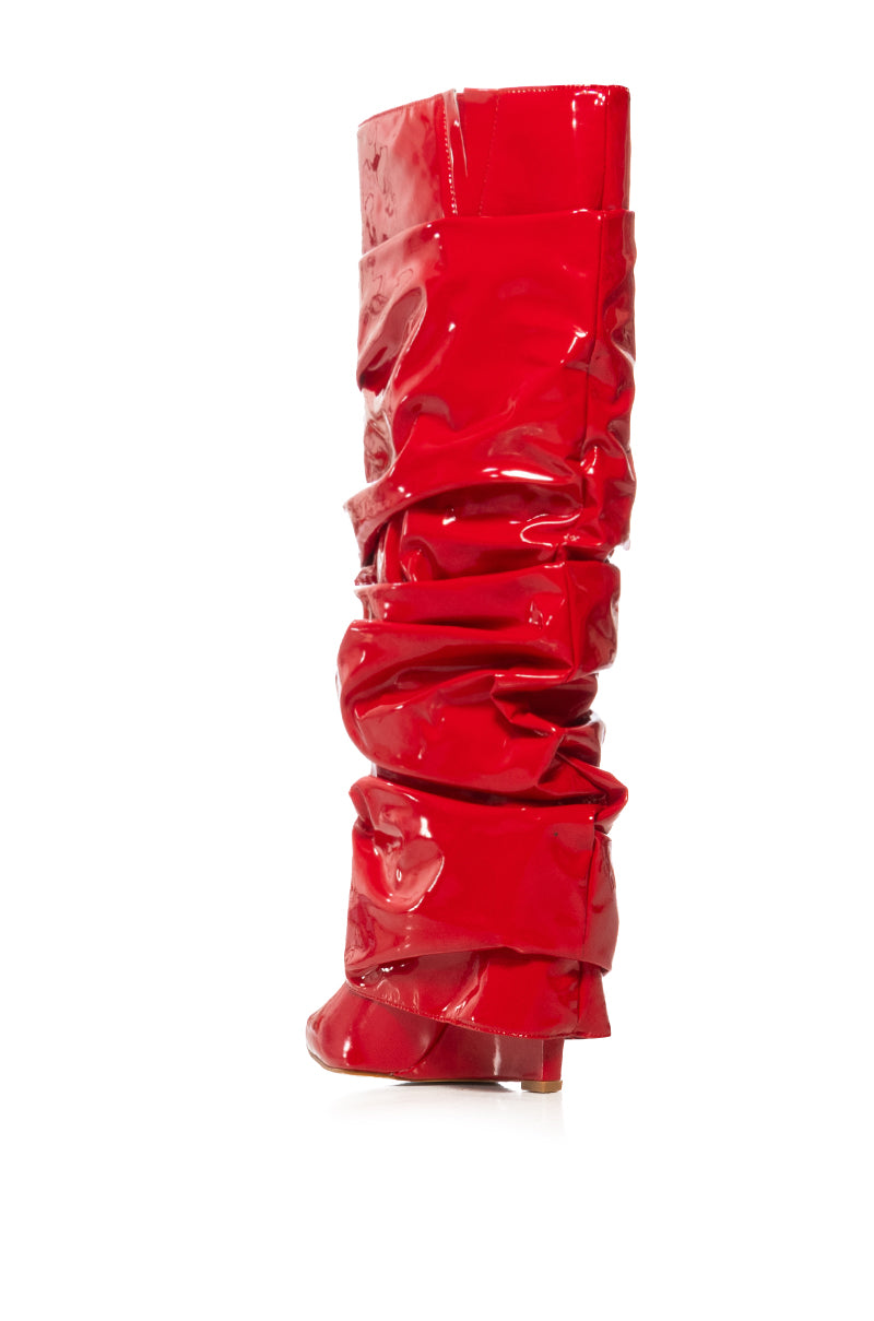 Detail View Azalea Wang Sif Wedge Boot In Red