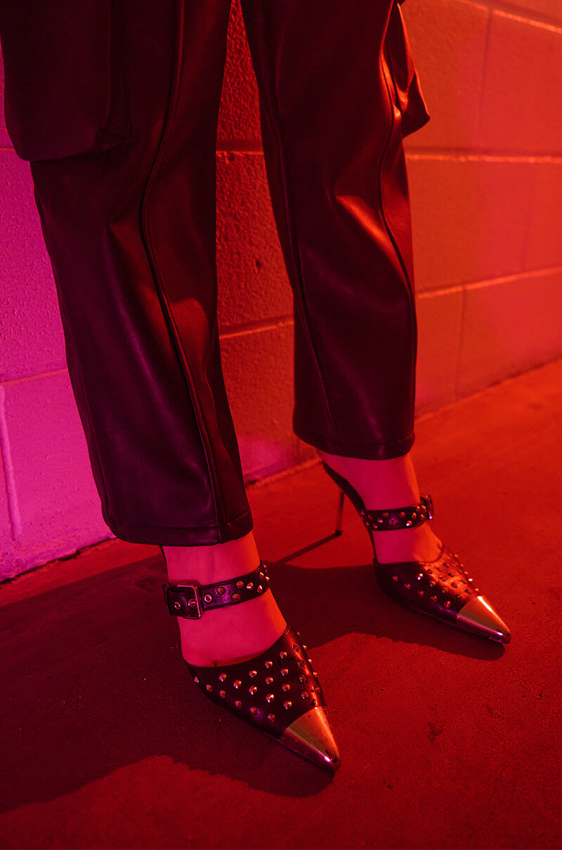 Extra View Azalea Wang Smyth Black Studded Pump