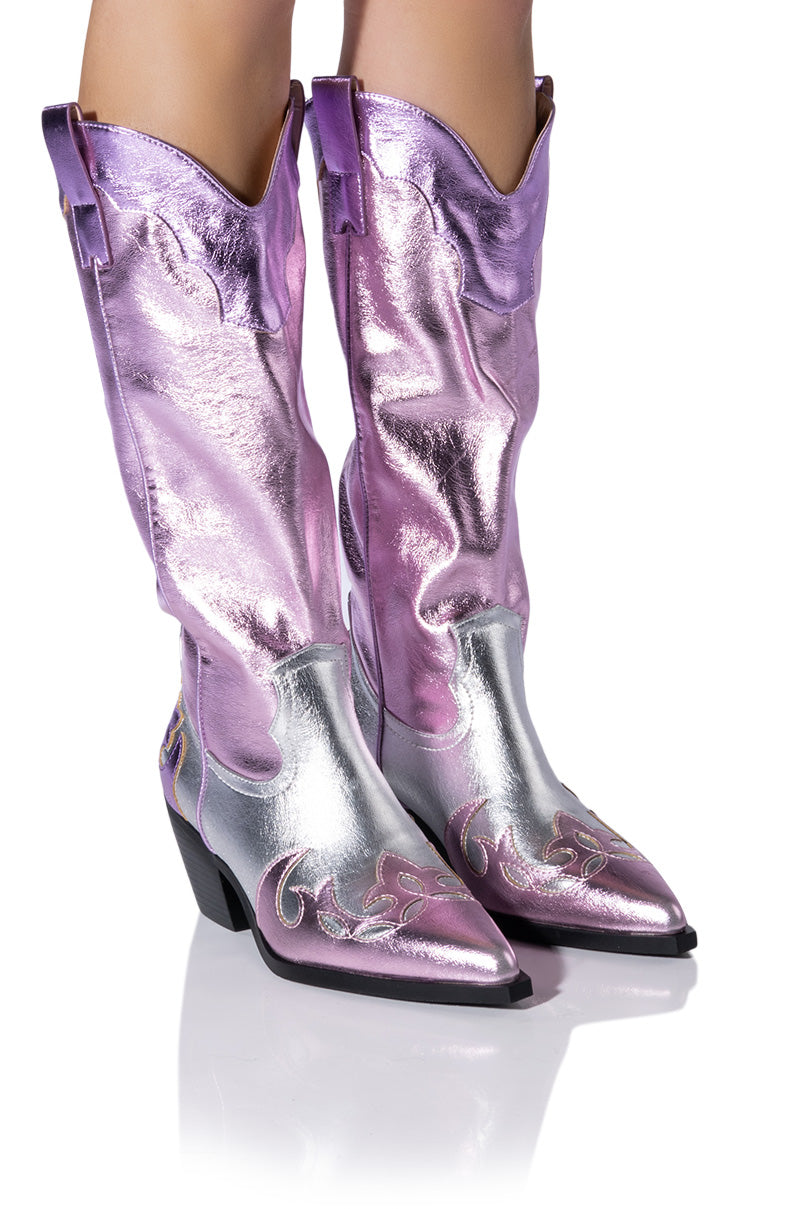 AZALEA WANG HENDRIX METALLIC WESTERN BOOTIE IN MULTI view 0