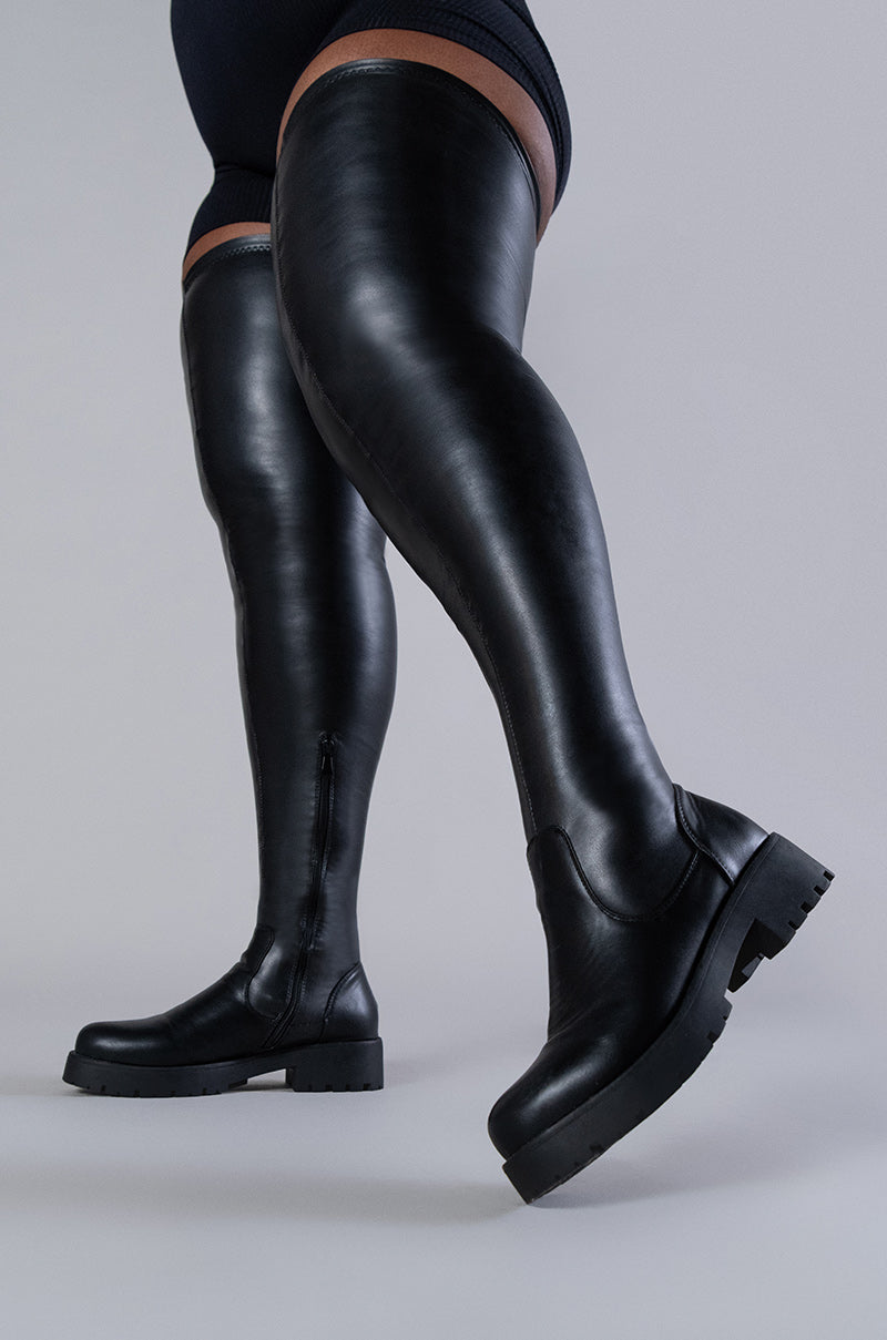 AZALEA WANG SURGICAL FLATFORM BOOT WITH WAY STRETCH IN STRETCH