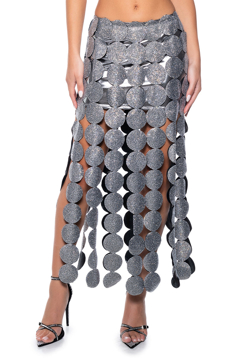 Front View Beneath The Surface Embellished Maxi Skirt