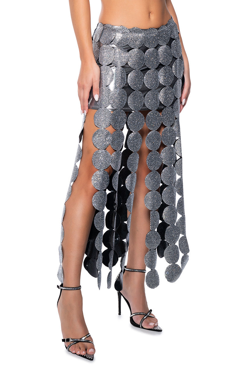 Side View Beneath The Surface Embellished Maxi Skirt