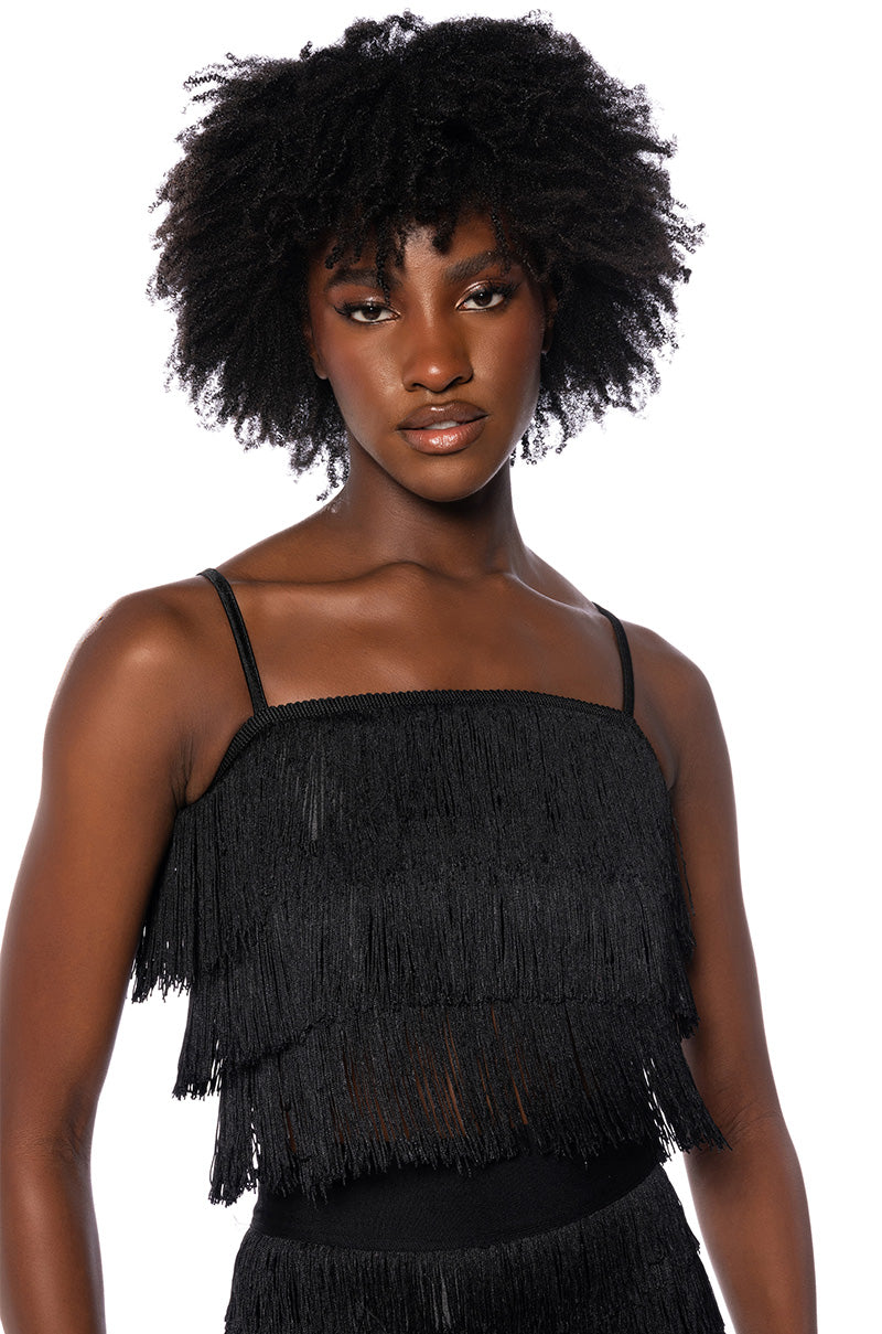 BEST EVER FRINGE TANK TOP IN BLACK view 0