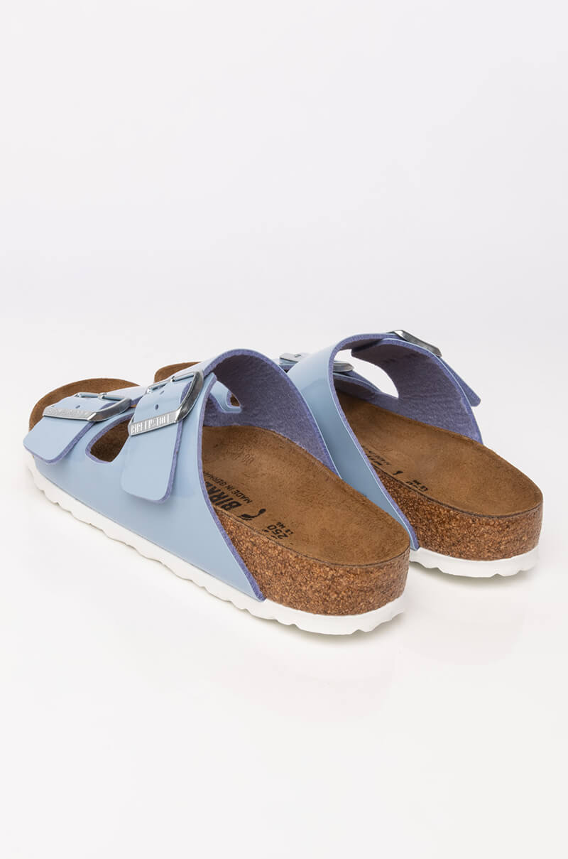 Full View Birkenstock Arizona Dove Blue Patent Birko-flor Sandal in Blue