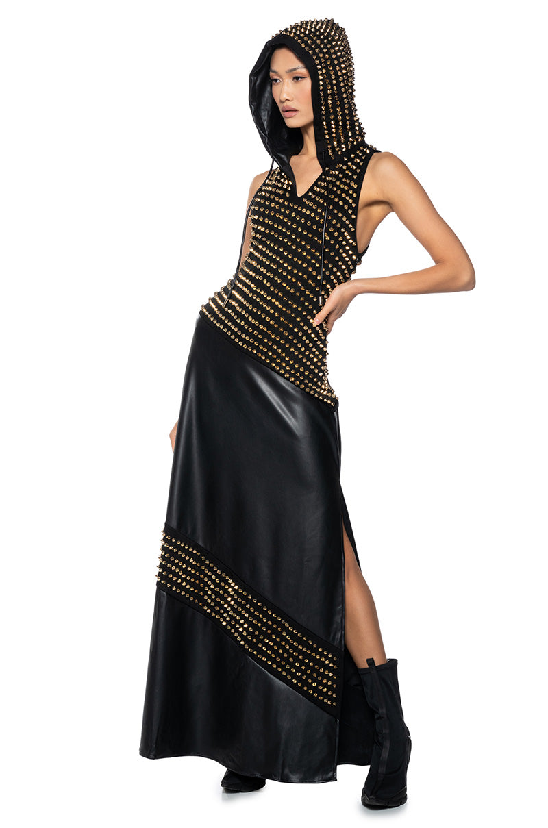 BONDI SPIKED HOODIE MAXI DRESS view 0
