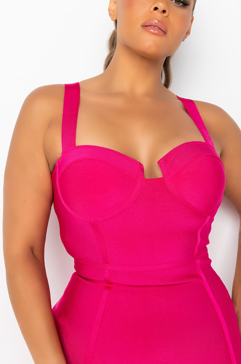 Full View California Girls Bandage Knit Bustier Tank Dress