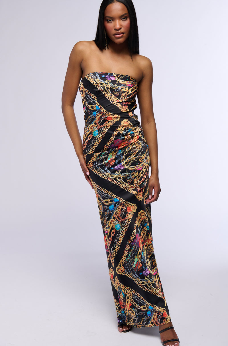 chainmail maxi dress Sylvie Rhinestone Chainmail Maxi Dress - Silver