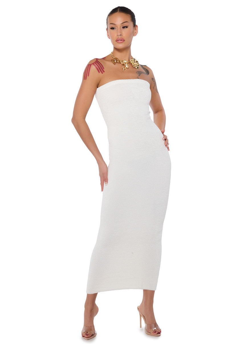 CINCH ME IN KNIT TUBE MAXI DRESS CINCH ME IN KNIT TUBE MAXI DRESS