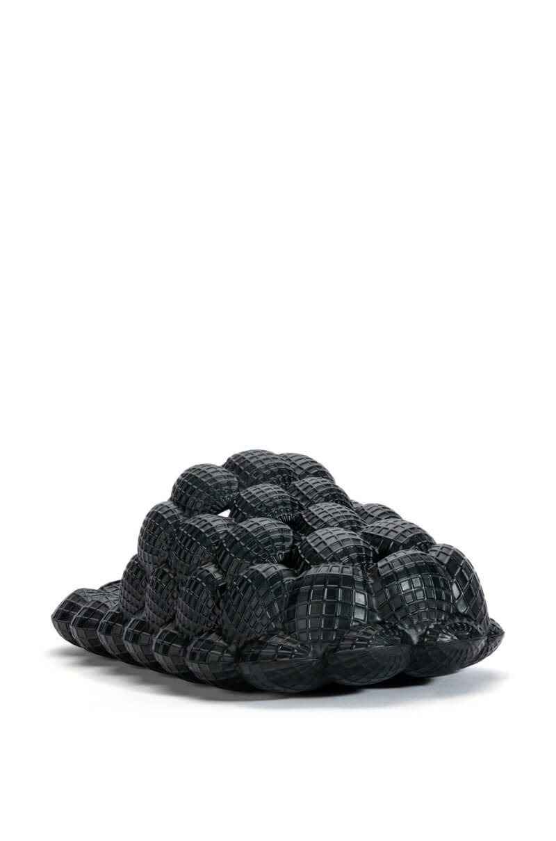 Back View Comfy Girl Chic Black Bubble Slide