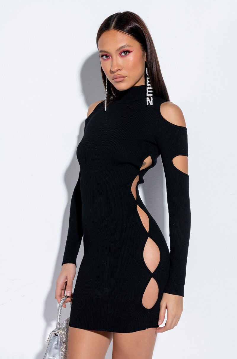 cut sweater dress Cut It Off Sweater Dress
