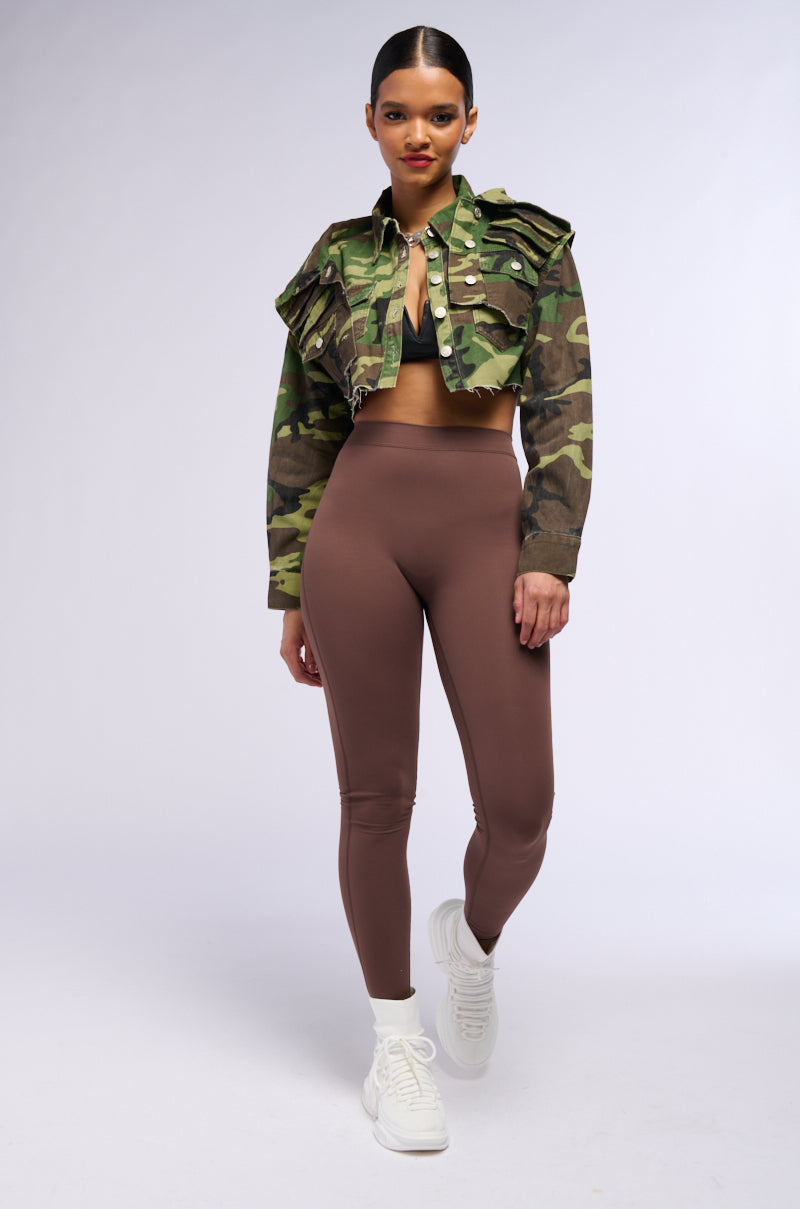 Extra View Double Trouble Crop Camo Denim Jacket