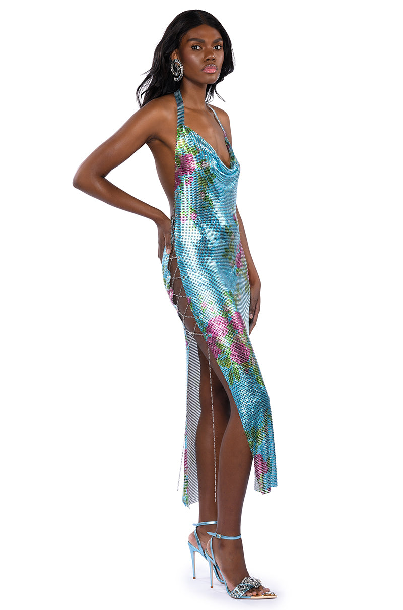 DAYDREAM LIGHT BLUE FLORAL MAXI DRESS AKIRA DAYDREAM LIGHT BLUE FLORAL MAXI DRESS AKIRA