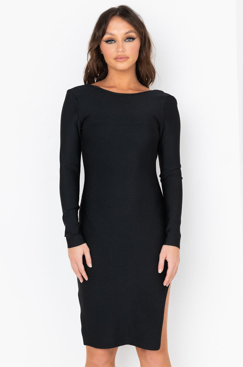 DROP IT LOW BACKLESS BANDAGE MIDI DRESS AKIRA DROP IT LOW BACKLESS BANDAGE MIDI DRESS AKIRA