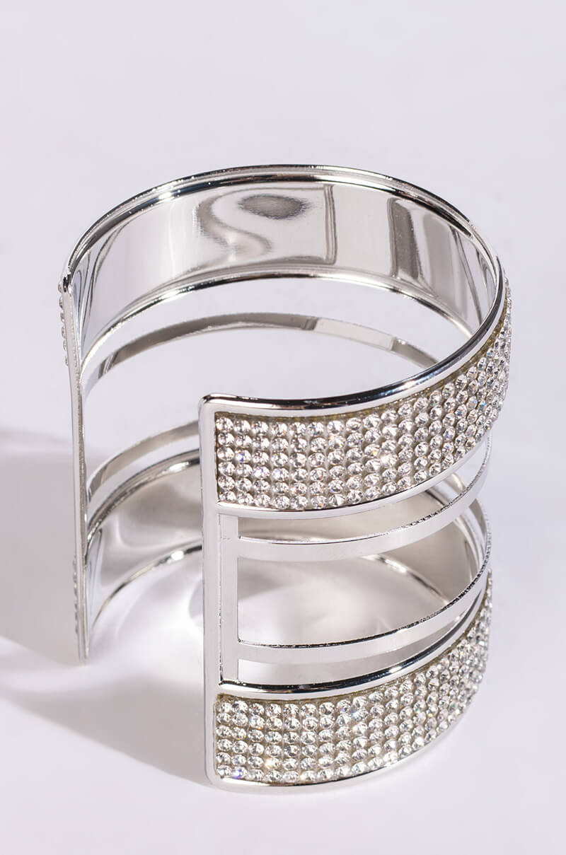 Back View Elena Rhinestone Cuff