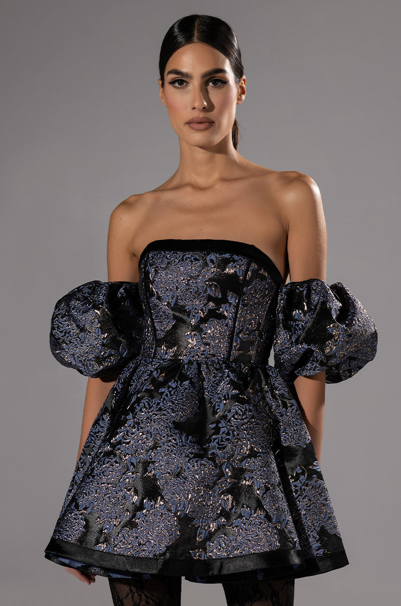 ELOISE OFF THE SHOULDER BROCADE DRESS – AKIRA ELOISE OFF THE SHOULDER BROCADE DRESS – AKIRA