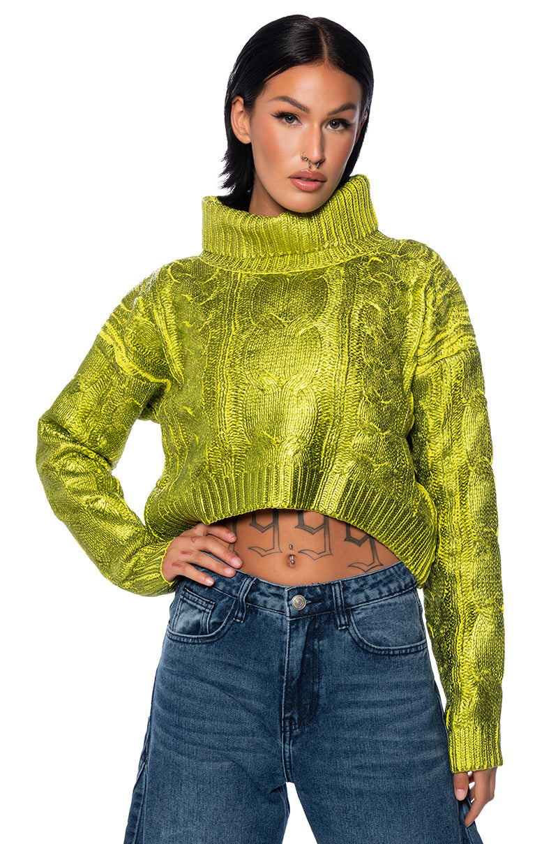 ESME GREEN METALLIC SWEATER view 0