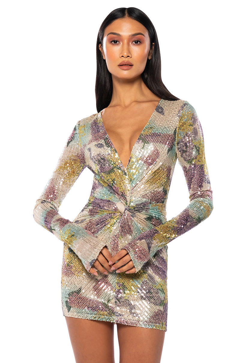 EVELYN RETRO SEQUIN MINI DRESS AKIRA EVELYN RETRO SEQUIN MINI DRESS AKIRA