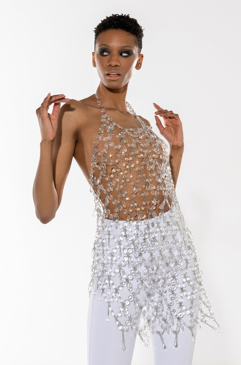 silver body chain dress Silver Body Chain Dress
