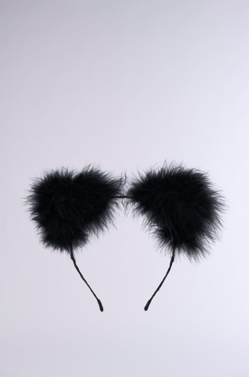 FEATHER CAT EARS IN BLACK view 0