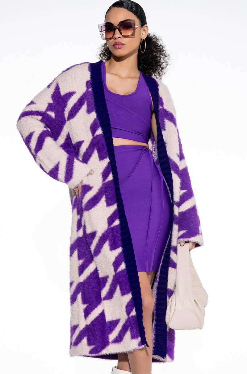 FIRST PLACE OVERSIZED HOUNDSTOOTH CARDIGAN view 0