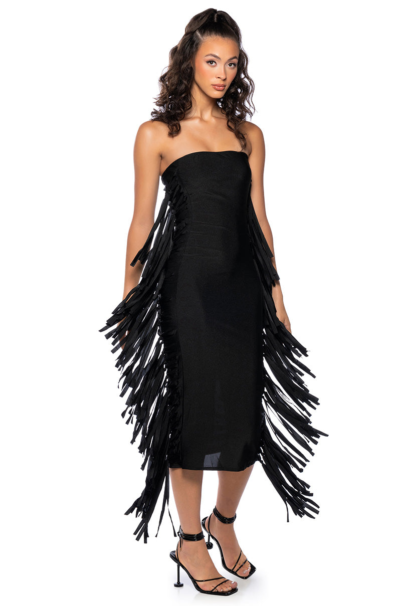 black tube top midi dress Neo Emma Tube Top Midi Dress (Black)