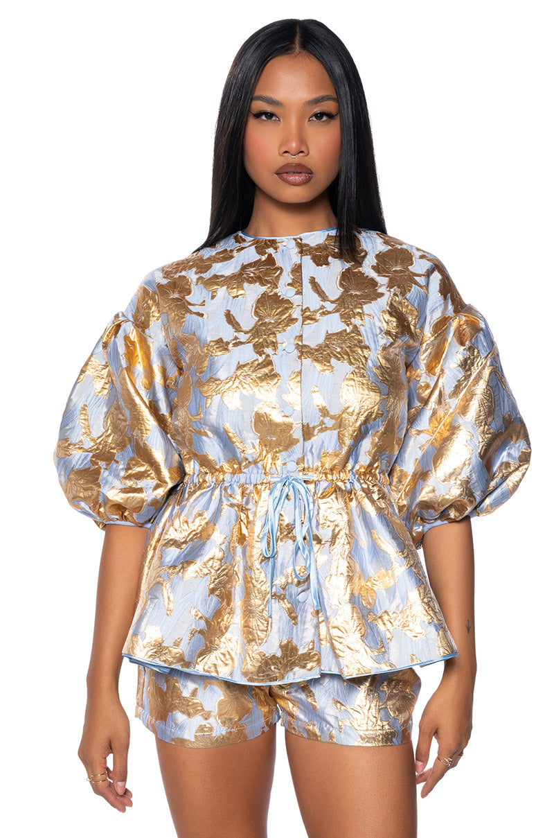 GILDED ROSES BROCADE BLOUSE view 0