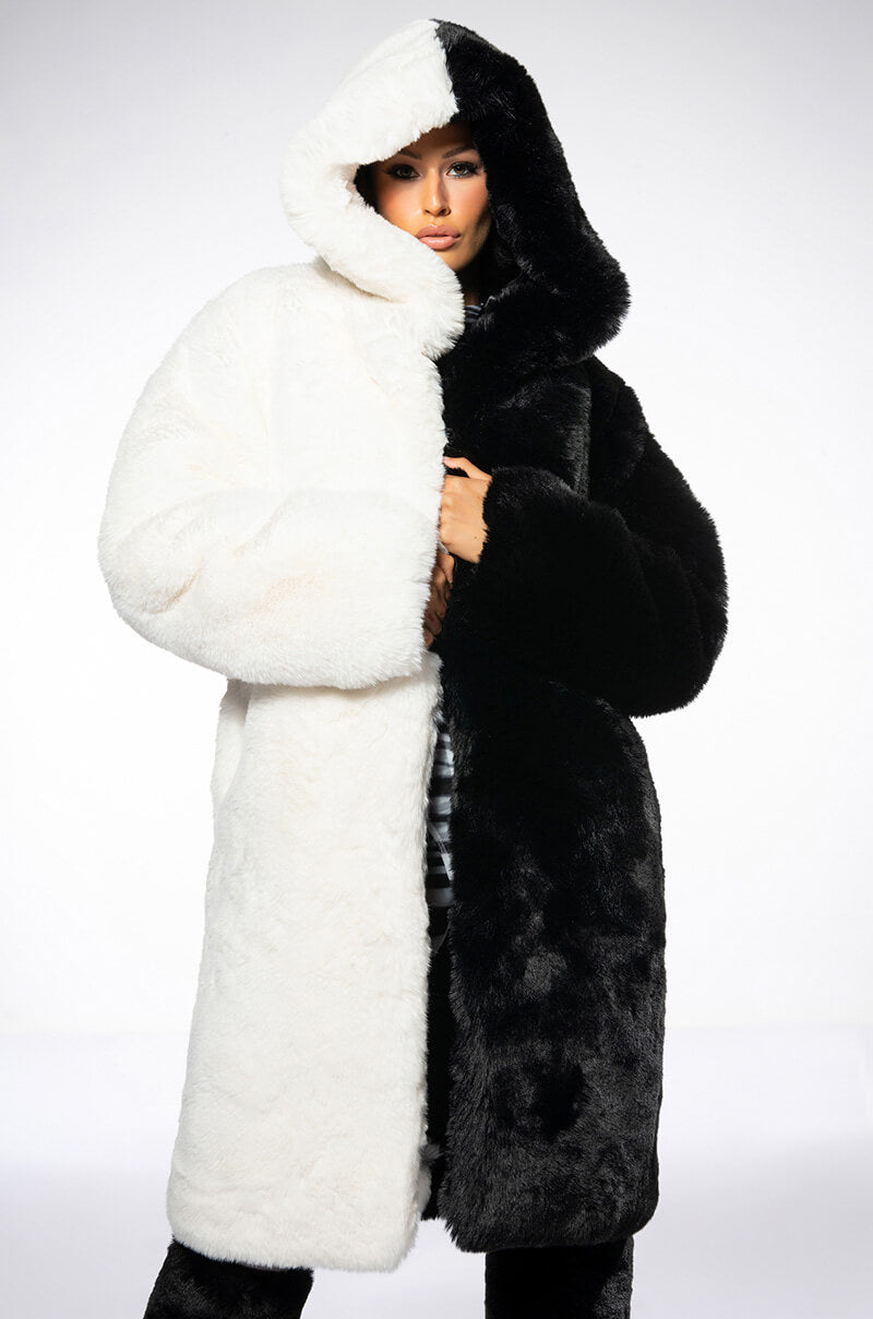 HALF HALF BDUBS FAUX FUR COAT – AKIRA