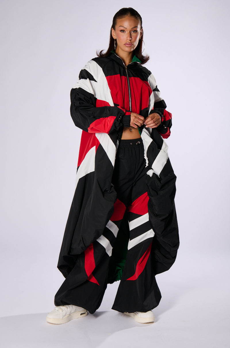 Side View Hi Lo Windbreaker Racer Jacket